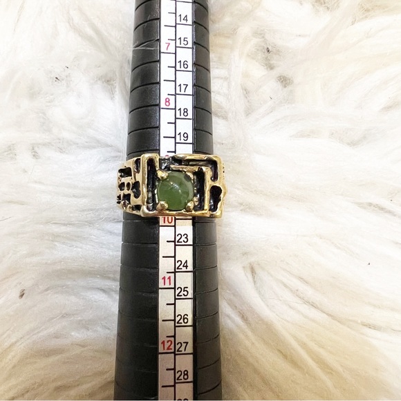Vintage Men’s 18 KT HGE Gold Plated Jadeite Fashion Ring Size 9.5